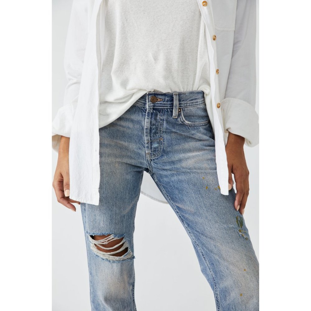 🎉LAST CHANCE🎉 FREE PEOPLE Unknown Legend Slim Jeans / Outlaw - Picture 5 of 8